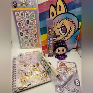 Labubu Cute Purple Stationery Set